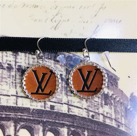 lv earrings silver|upcycled lv earrings.